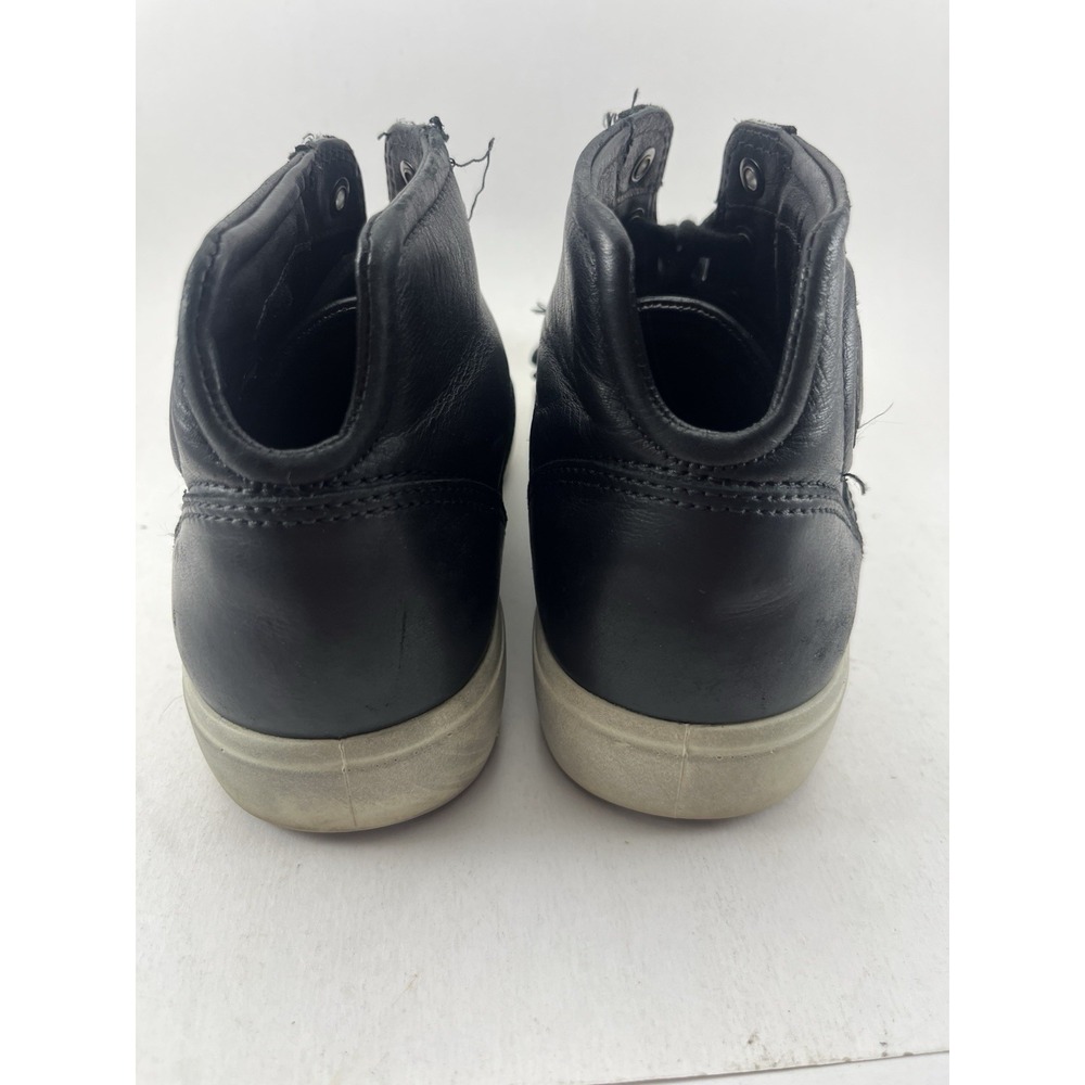Ecco Soft 7 Mens 7 Black Leather Sneakers Lace-Up High Top Round Toe Casual - Picture 6 of 10